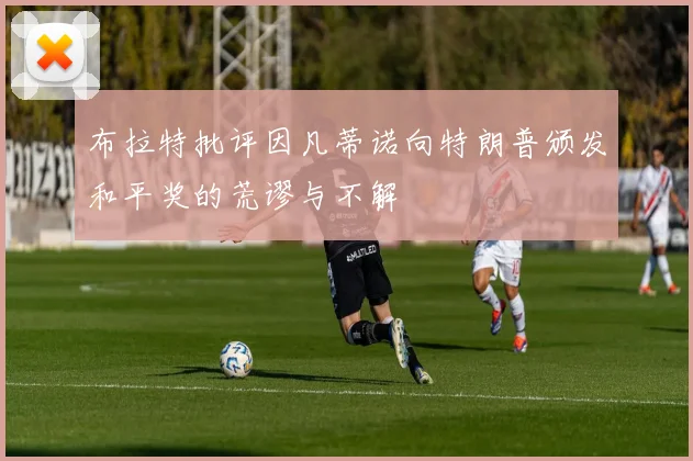 布拉特批评因凡蒂诺向特朗普颁发和平奖的荒谬与不解